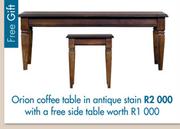 Orion Coffee Table In Antique Stain