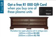 Plantation Low Open Plasma Unit In Antique Stain 2000x630mm