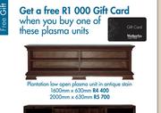 Plantation Low Open Plasma Unit In Antique Stain 1600x630mm
