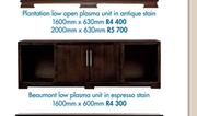 Beaumont Low Plasma Unit In Espresso Stain 1600x600mm