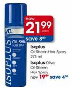 Isoplus Olive Oil Sheen Hair Spray 