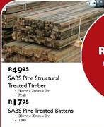 SABS Pine Treated Battens-38mmx38mm