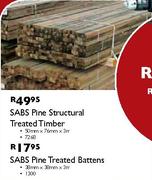 SABS Pine Structural Treated Timber-50mmx76mm