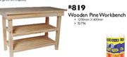 Wooden Pine Workbench-1200mmx600mm