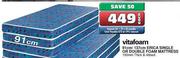 Vitafoam Erica Single or Double Foam Mattress-91cm