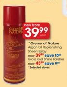 Creme Of Nature Argan Oil Replenishing Sheen Spray