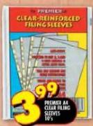 Premier A4 Clear Filing Sleeves-10's