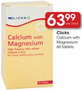 Clicks Calcium With Magnesium 60 Tablets-Per Pack