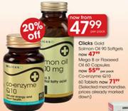 Clicks Mega B or Flaxseed Oil 60 Capsules-Per pack