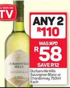 Durbanville Hills Sauvignon Blanc Or Chardonnay-Any 2 x 750ml