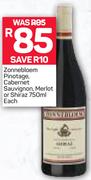 Zonnebloem Pinotage, Cabernet Sauvignon, Merlot Or Shiraz-750ml Each