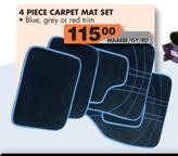 4 piece Carpet Mat Set