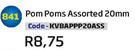Pom Poms Assorted 20mm KVBAPPP20ASS