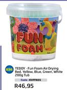 Teddy Fun Foam Air Drying Red,Yellow,Blue,Green,White(KVFFASS)-200G Tub