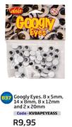 Googly Eyes 8x5mm, 14x8mm, 8x12mm And 2x20mm(KVBAPEYEASS)
