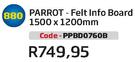 Parrot Felt Into Board 1500x1200mm PPBD0760B