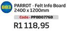 Parrot Felt Info Board 2400x1200mm PPBD0776B