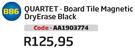 Quartet Board Tile Magnetic DryErase Black AA1903774