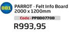 Parrot Felt Info Board 2000x1200mm PPBD0770B