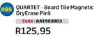 Quartet Board Tile Magnetic DryErase Pink AA1903803