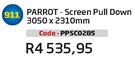 Parrot-Screem Pull Down 3050x2310mm(PPSC0285)-Each