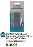 Parrot-White Board Eraser Non Magnetic 12 Peel Off Layers 95x50mm(PPBA0101)-Each