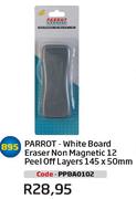 Parrot-White Board Eraser Non Magnetic 12 Peel Off Layers 145x50mm(PPBA0102)-Each