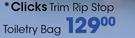 Clicks Trim Rip Stop Toiletry Bag