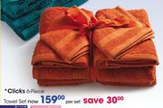 Clicks 6 Piece Towel Set-Per Set