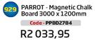  Parrot-Magnetic Chalk Board 3000X1200mm(PPBD2784)-Each