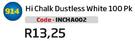 Hi Chalk Dustless White 100 Pk(INCHA002)-Each