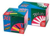 Hi Chalk Dustless White 100 Pk(INCHA002)-Each