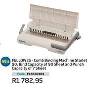 FellowsCombBinding Machine Starlet90,Bind Capacity Of90Sheet And Punch Capacity Of7Sheet(FL5630301)