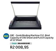 GBC Comb Binding Machine C12, Bind Capacity Of 195 Sheet And Punch Capacity Of 12 Sheet(AA4400310E)