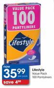 Lifestyle Value Pack Pantyliners-100 Per Pack