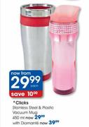 Clicks Stainless Steel & Plastic With Diamante