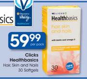 Clicks Healthbasics Hair,Skin Nails-30 Softgel Per Pack