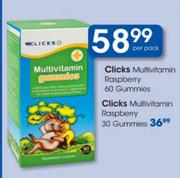 Clicks Multivitamin Raspberry 60 Gummies Per Pack