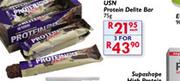 USN Protein Delite Bar-75g Each