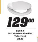 Build It 18" Wooden Moulded Toilet Seat White