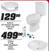 P Trap Toilet Washdown White 765mm-4 Piece