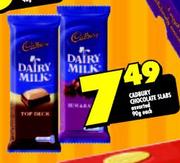 Cadbury Chocolate Slabs Assorted-90g Each