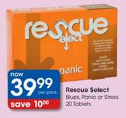 Rescue Select Blues, Panic Or Stress Tablets-20's