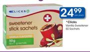 Clicks Vanilla Sweetener Sachets-50's