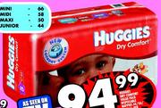 Huggies Dry Compfort Pack Nappies 44/50/58/66,s Per Pack