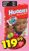 Huggies Dry Comfort Disposable Nappies Junior-58's Per Pack