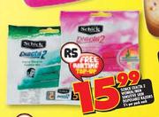Schick Exacta 2 Women/Men Sensitive Skin Disposable Razors-5's Per Pack Each