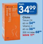 clicks Vitamin E Tissue Oil-200ml Each