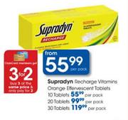 Supradyn Recharge Vitamins Orange Effervescent Tablets-30's
