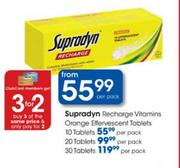 Supradyn Recharge Vitamins Orange Effervescent Tablets-10's